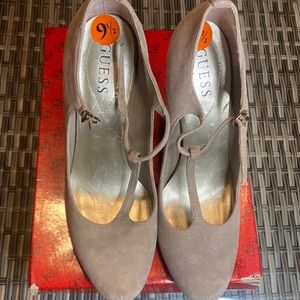 Guess Taupe Suede Heels